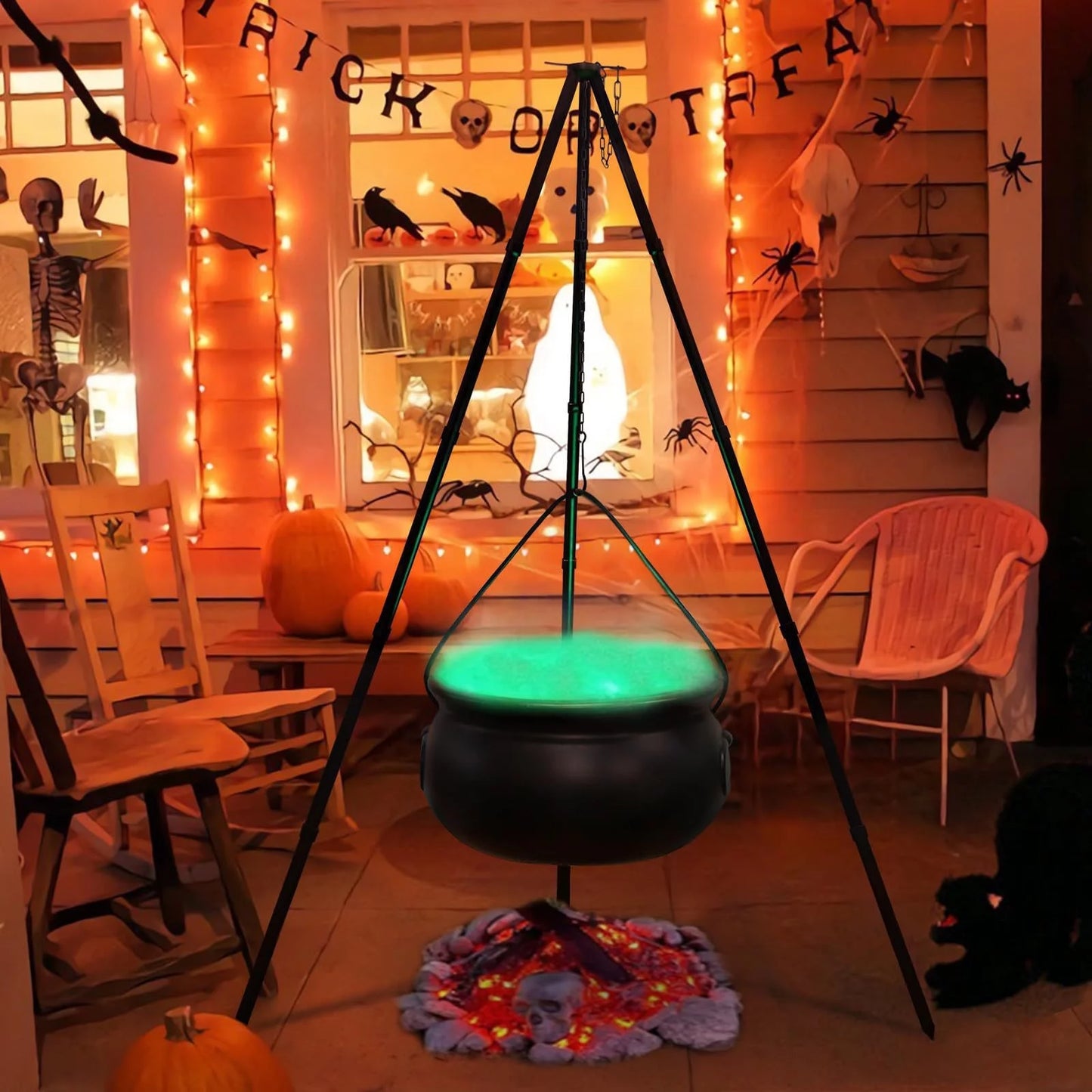 Halloween Clearance Sales! Halloween Decorations Outdoor Large Cauldron Halloween Decor on Tripod with Timer Lights Cauldron Witch Halloween Decorations for Porch Yard