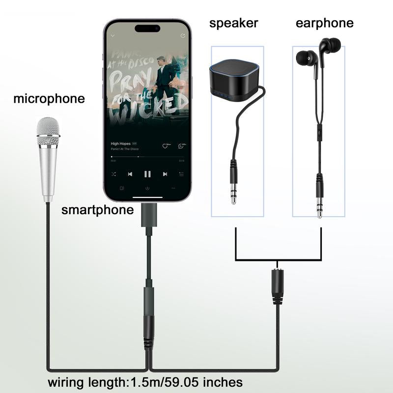 USB C Mini Microphone Karaoke, Portable ASMR Microphone for Android Phone/Iphone 15/Laptop/Mac, Wired Mic for Voice Recording, Singing, Interviews, Vlogs, Youtube, TIK Tok (Silver)