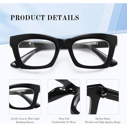 【Backtoschool】Resjok Oprah Reading Glasses 3Pack Blue Light Blocking Fashion Readers for Women with Spring Hinge Computer Square Eyeglasses