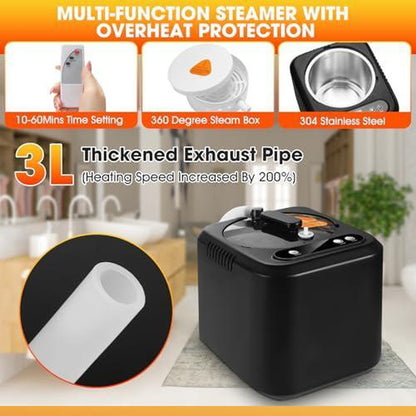 Portable Sauna for Home, Sauna Box Sauna Tent with 3L Steamer, Remote Control, Folding Chair and Cleaning Tool, Full Size Personal Steam Sauna for Home Spa 36 * 36 * 71Inch Modern Convenient Design Advanced Safety Design