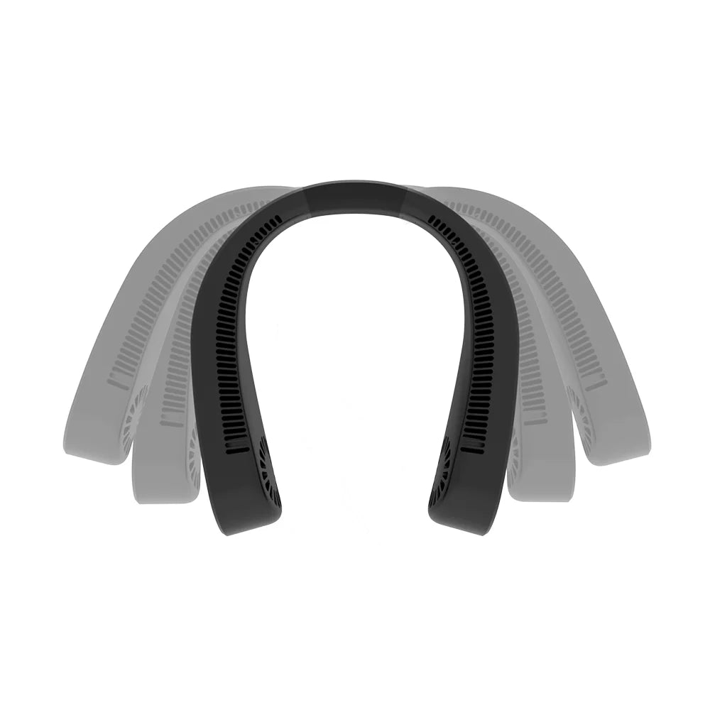 New Rechargeable Portable Neck Fan for Outdoor Black