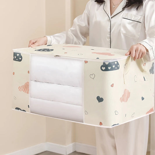 Quilt Clothes Storage Bag Big Capacity Duvet Blanket Sorting Bags Dustproof Closet Under-Bed Storage Moisture Proof Organizer