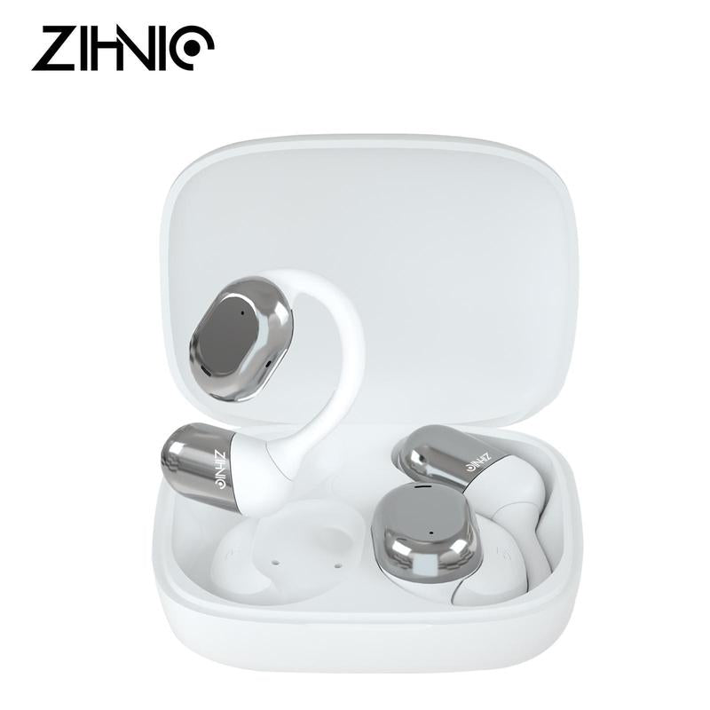 ZIHNIC S05 Open-Ear Headphone Bluetooth V5.4 IPX5 Waterproof Wireless Earphones for Gaming, Travel, and Sports with Built-In Mic - Black Cool Head Phones