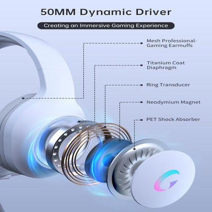 Microphone Active Noise Reduction Gaming Headset, Head-Mounted Wired Headset, Stereo Surround Headset, with RGB Lighting Effects, 50Mm Dynamic Unit, 3.5Mm Audio Jack, Support PS5, PC, Switch, Xboxseries