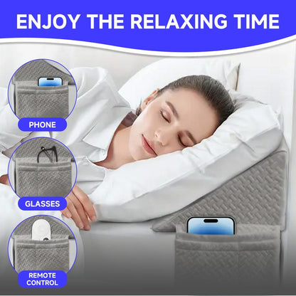 Adjustable Bed Wedge Pillow Gap Filler 100% Foam Mattress Headboard Support Machine Washable White Accessory for Comfort Alignment Snug Fit Design Soft Fabric Cover