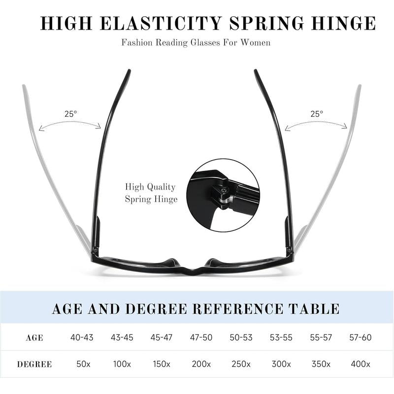 【Backtoschool】Resjok Oprah Reading Glasses 3Pack Blue Light Blocking Fashion Readers for Women with Spring Hinge Computer Square Eyeglasses