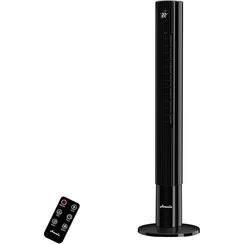 Tower Fans for Bedroom, 85° Oscillating Bladeless Fans, Standing Fans with Touch LED Display, 12H Timer, Remote, 3 Speeds 3 Modes Max 26Ft/S, 43" Cooling Quiet Floor Fan for Home Office
