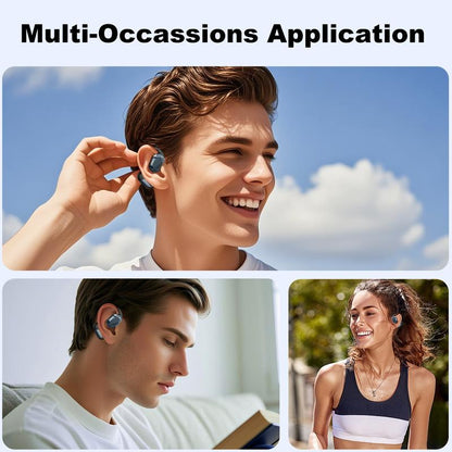 ZIHNIC S05 Open-Ear Headphone Bluetooth V5.4 IPX5 Waterproof Wireless Earphones for Gaming, Travel, and Sports with Built-In Mic - Black Cool Head Phones