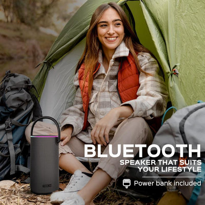 Bass Beast TREBLAB Hd-Force - Portable Bluetooth Speaker - IPX6 Waterproof Speaker, Loud 60W Stereo Sound W/Bass, Powerbank, Speaker for Outdoor - Charging
