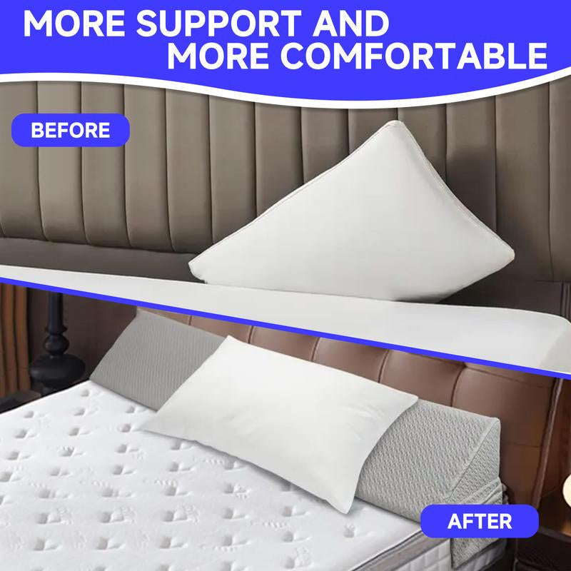 Adjustable Bed Wedge Pillow Gap Filler 100% Foam Mattress Headboard Support Machine Washable White Accessory for Comfort Alignment Snug Fit Design Soft Fabric Cover
