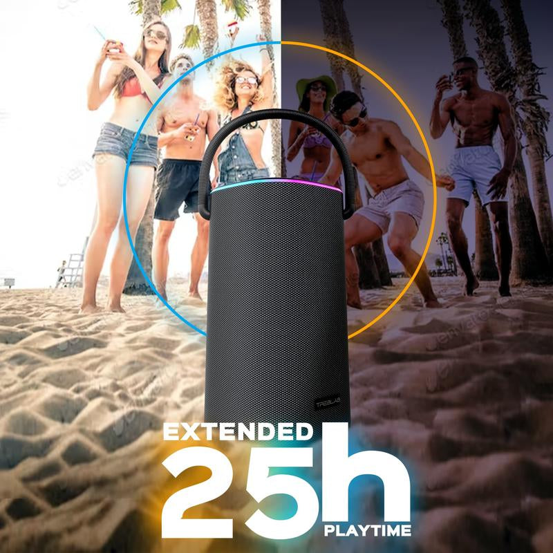 Bass Beast TREBLAB Hd-Force - Portable Bluetooth Speaker - IPX6 Waterproof Speaker, Loud 60W Stereo Sound W/Bass, Powerbank, Speaker for Outdoor - Charging