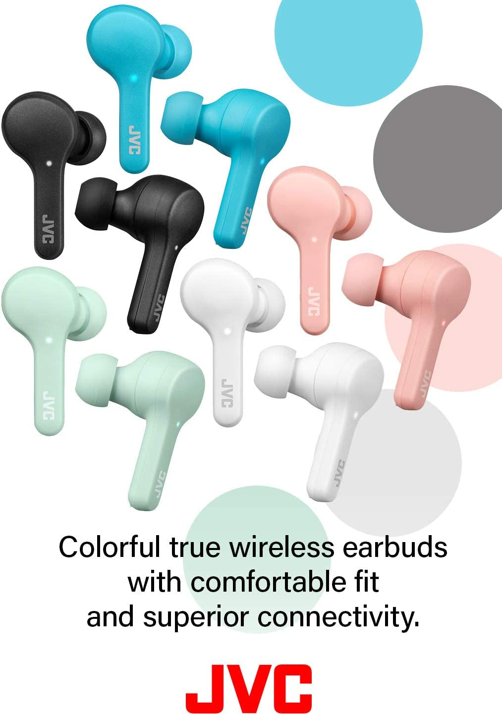 Gumy Truly Wireless Earbuds Headphones, Bluetooth 5.0, Water Resistance(Ipx4), Long Battery Life (Up to 15 Hours) - HAA7TP (Pink)