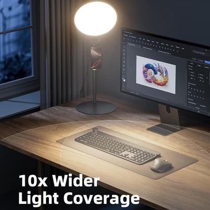 10.5" Ring Light with Stand, Weilisi Full-Screen Selfie Ring Light for Desk with Phone Holder, Adjustable Laptop Light for Video Recording, Zoom Lighting for Computer, Meeting, Live Streaming