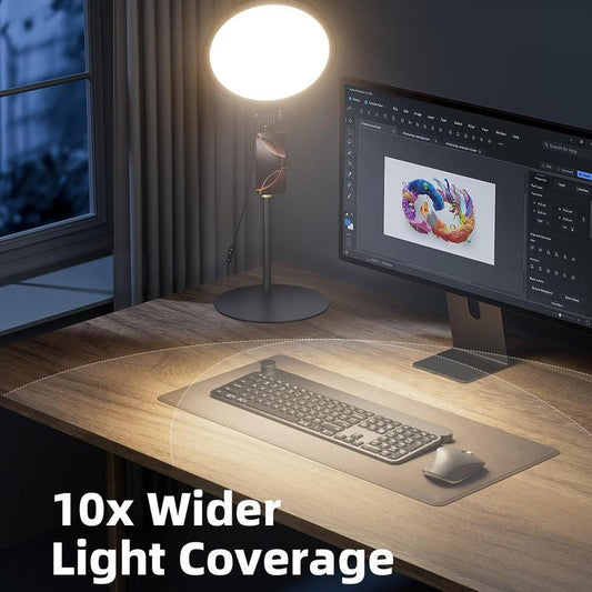 10.5" Ring Light with Stand, Weilisi Full-Screen Selfie Ring Light for Desk with Phone Holder, Adjustable Laptop Light for Video Recording, Zoom Lighting for Computer, Meeting, Live Streaming