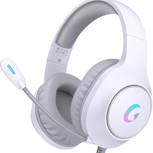 Gaming Headset for PS5, PS4, PC, Mac, Switch, Xbox, 2025 New Year, Earbud , Surround Sound RGB Gaming Headphones with Noise Canceling Mic, 50MM Dynamic Drivers, 3.5MM Audio Jack BF Cable Adapter