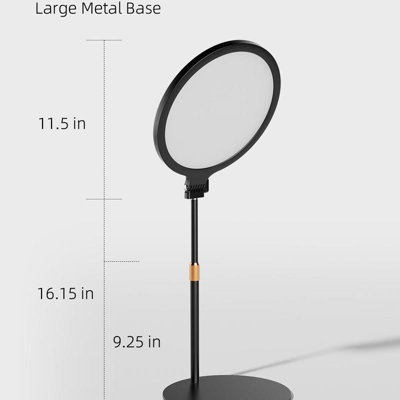 10.5" Ring Light with Stand, Weilisi Full-Screen Selfie Ring Light for Desk with Phone Holder, Adjustable Laptop Light for Video Recording, Zoom Lighting for Computer, Meeting, Live Streaming