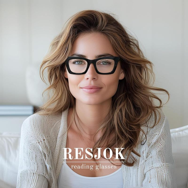 【Backtoschool】Resjok Oprah Reading Glasses 3Pack Blue Light Blocking Fashion Readers for Women with Spring Hinge Computer Square Eyeglasses