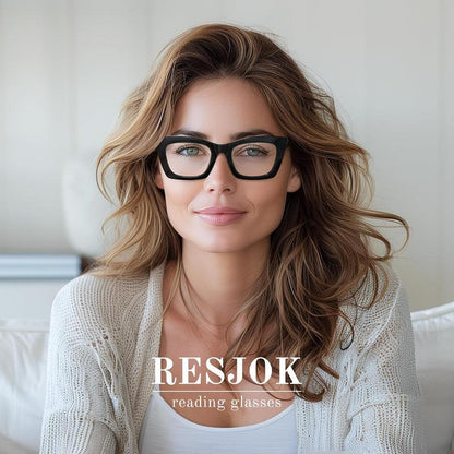 【Backtoschool】Resjok Oprah Reading Glasses 3Pack Blue Light Blocking Fashion Readers for Women with Spring Hinge Computer Square Eyeglasses