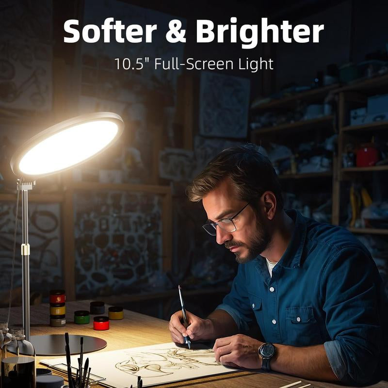 10.5" Ring Light with Stand, Weilisi Full-Screen Selfie Ring Light for Desk with Phone Holder, Adjustable Laptop Light for Video Recording, Zoom Lighting for Computer, Meeting, Live Streaming