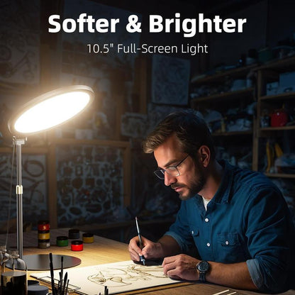 10.5" Ring Light with Stand, Weilisi Full-Screen Selfie Ring Light for Desk with Phone Holder, Adjustable Laptop Light for Video Recording, Zoom Lighting for Computer, Meeting, Live Streaming