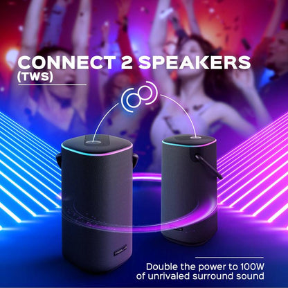 Bass Beast TREBLAB Hd-Force - Portable Bluetooth Speaker - IPX6 Waterproof Speaker, Loud 60W Stereo Sound W/Bass, Powerbank, Speaker for Outdoor - Charging