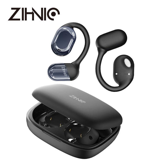 ZIHNIC S05 Open-Ear Headphone Bluetooth V5.4 IPX5 Waterproof Wireless Earphones for Gaming, Travel, and Sports with Built-In Mic - Black Cool Head Phones