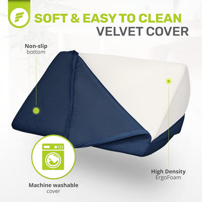 Foot Rest - Chiropractor-Endorsed Orthopedic Teardrop Design 2In1 Adjustable Premium under Desk Footrest for Lumbar, Back, Knee Pain (Navy Blue)