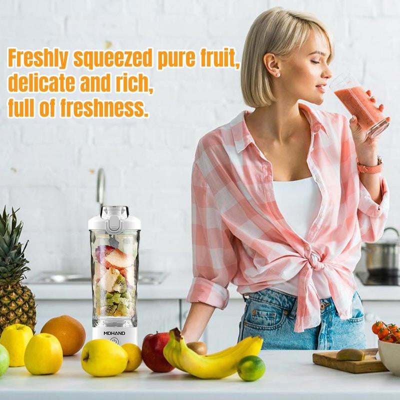 Portable Blender Cup, Electric USB Juicer Blender, Mini Blender Portable Blender for Shakes and Smoothies, Juice, Six Blades Great for Mixing, USB Rechargeable Handheld Juicer Cup for Office/Kitchen/Gym/Outdoor, Best Gift for Mother'S Day