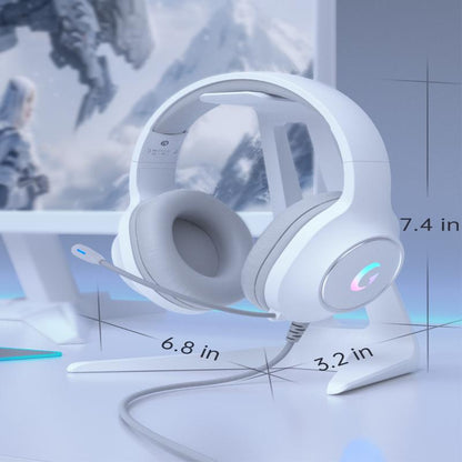 Microphone Active Noise Reduction Gaming Headset, Head-Mounted Wired Headset, Stereo Surround Headset, with RGB Lighting Effects, 50Mm Dynamic Unit, 3.5Mm Audio Jack, Support PS5, PC, Switch, Xboxseries