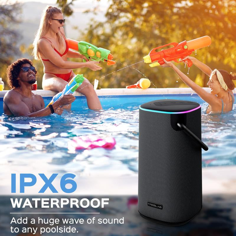 Bass Beast TREBLAB Hd-Force - Portable Bluetooth Speaker - IPX6 Waterproof Speaker, Loud 60W Stereo Sound W/Bass, Powerbank, Speaker for Outdoor - Charging