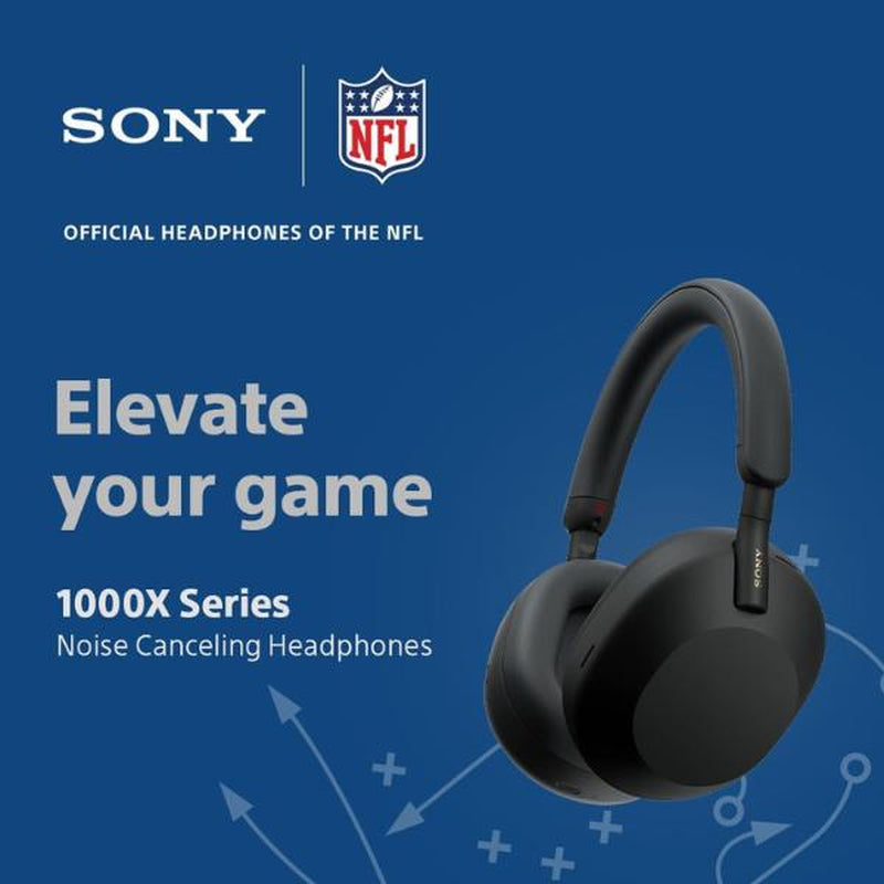 Sony WH-1000XM5 Bluetooth Wireless Headphones, Noise Cancelling and Hands-Free Calling, Lightweight And, 30-Hour Battery Life, Black Audio Charging