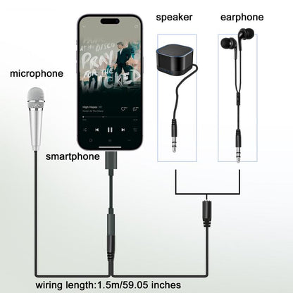 USB C Mini Microphone Karaoke, Portable ASMR Microphone for Android Phone/Iphone 15/Laptop/Mac, Wired Mic for Voice Recording, Singing, Interviews, Vlogs, Youtube, TIK Tok (Silver)