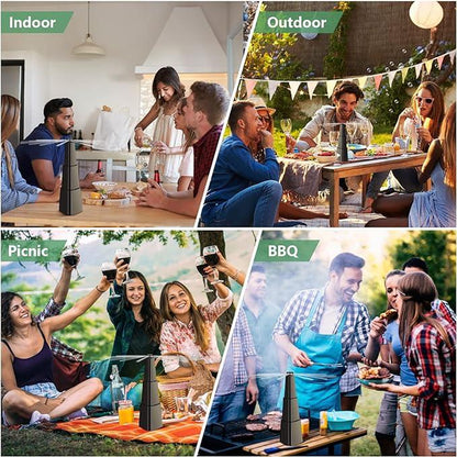 Fly Fans for Tables 4 Pack - Fly Repellent for Outdoor Indoor Meal - Portable Automatic Picnic Table Food Fly Fans -Fly Repellent Fans Spinner for Restaurant, Party, Home