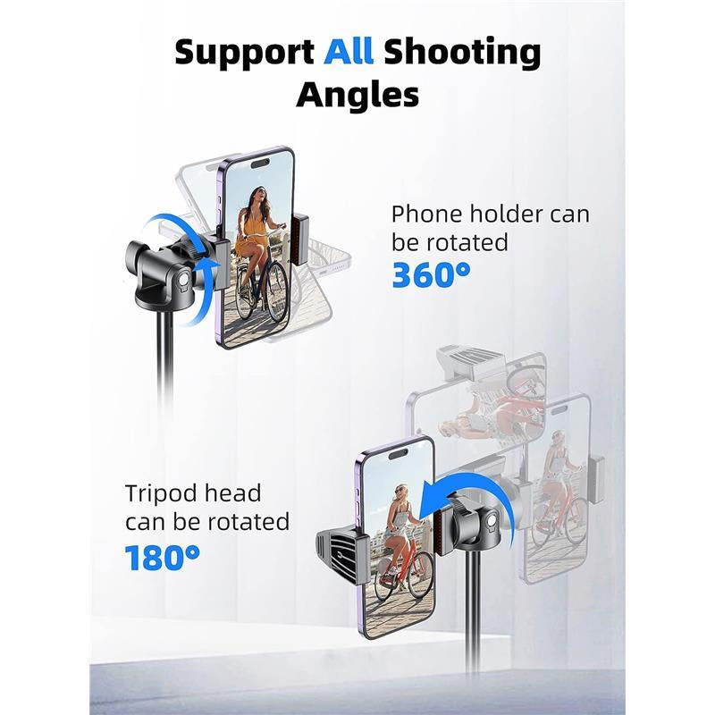 [Newest] 62" Selfie Stick Tripod with Remote - Tripod for Iphone, High Strength Legs & Extendable Tube Tripod Stand, Fit for Iphone 14 Pro Max/14 Pro/13 Pro Max/ S22/Camera/ Accessories Metal Cellphone Smartphone Bluetooth